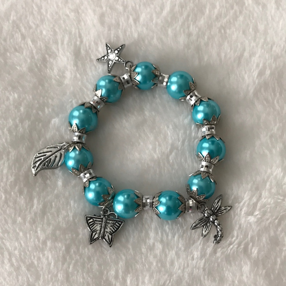 Nature Charms and Beads Elastic Bracelet